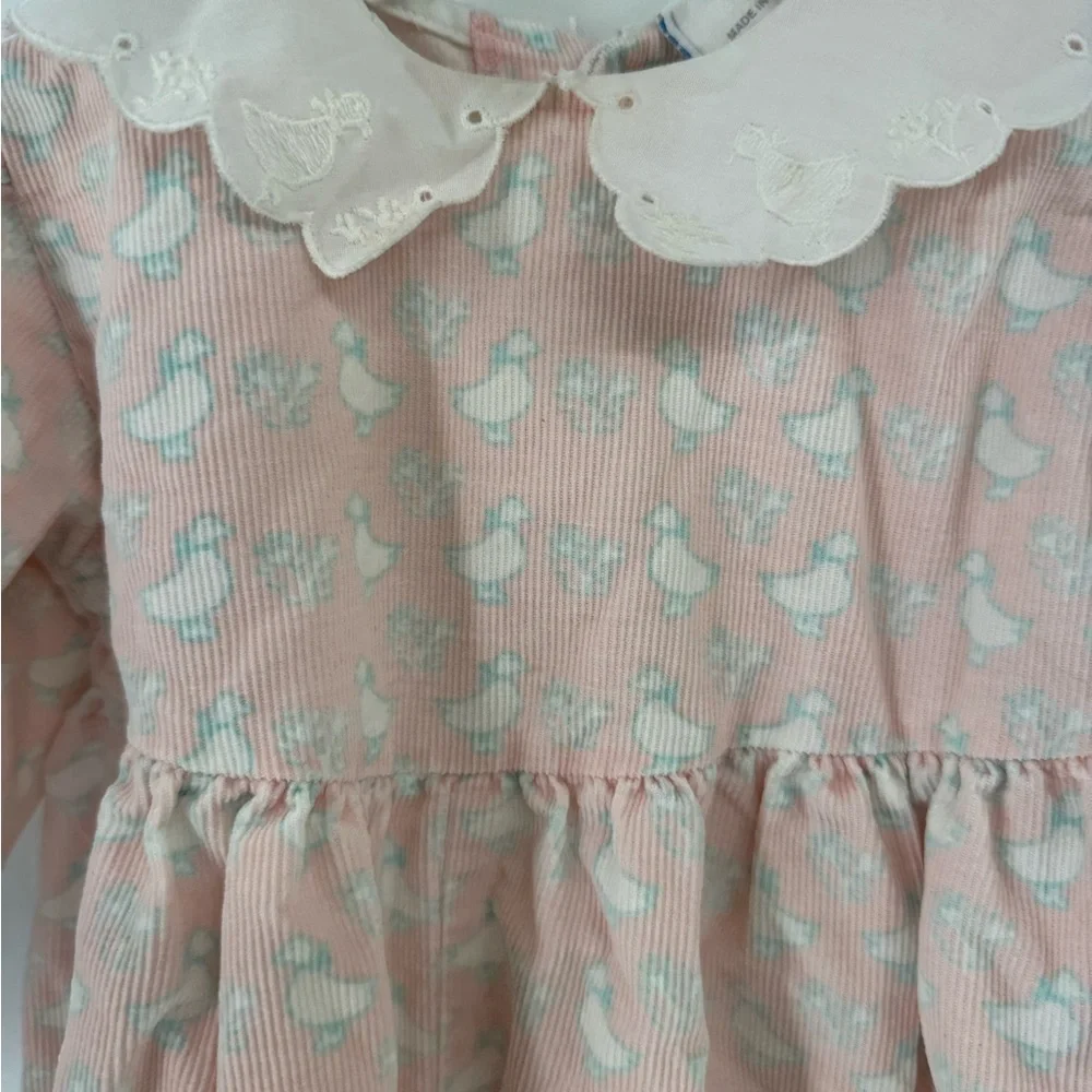 Baby Vintage Oshkosh‎ Light Pink Corduroy Romper Onesie Duck Print size 18M